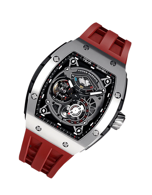 تحميل الصورة إلى عارض المعرض، ساعة Elemental Series-Automatic TB8210A فضية حمراء
