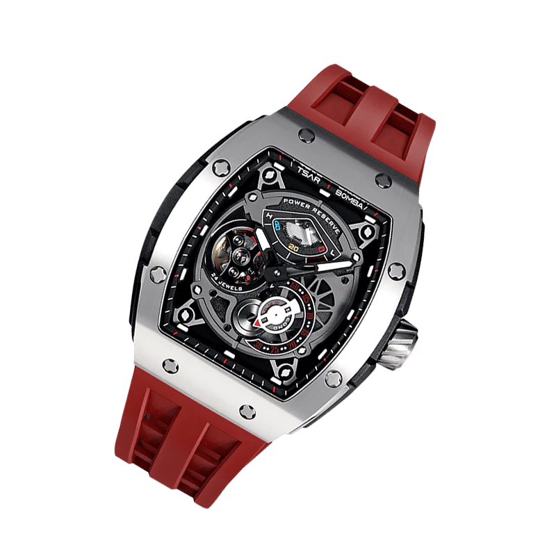 ساعة Elemental Series-Automatic TB8210A فضية حمراء