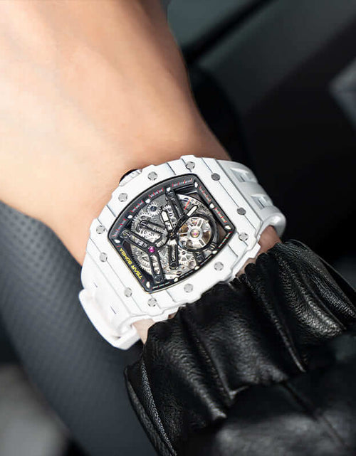 Load image into Gallery viewer, Elemental Series-Carbon Fiber Automatic Watch TB8208CF Elite White

