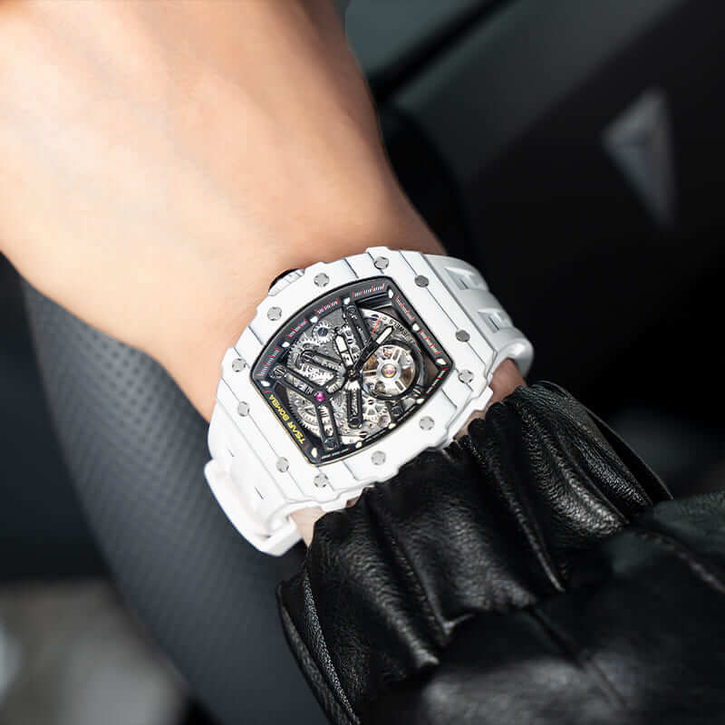 Elemental Series-Carbon Fiber Automatic Watch TB8208CF Elite White