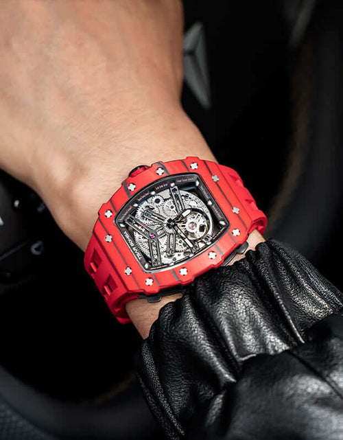 Load image into Gallery viewer, Elemental Series-Carbon Fiber Automatic Watch TB8208CF Bull Red
