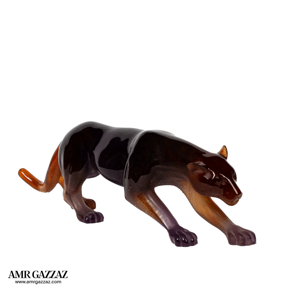 DAUM amber panther numbered edition