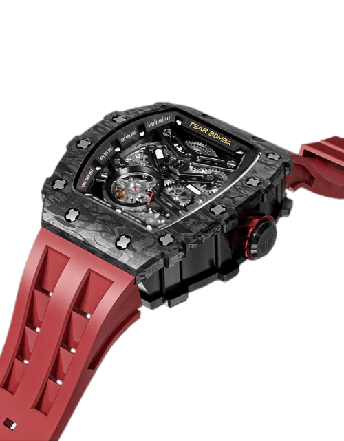 Load image into Gallery viewer, Elemental Series-Carbon Fiber Automatic Watch TB8208CF Passion Red
