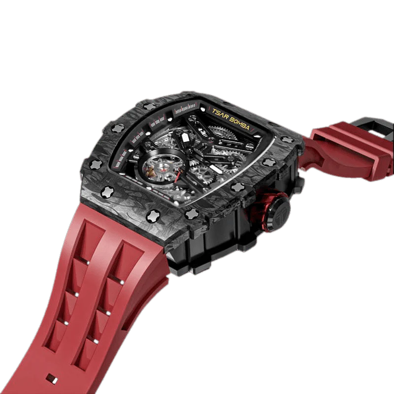 Elemental Series-Carbon Fiber Automatic Watch TB8208CF Passion Red