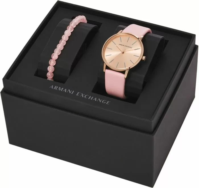 Armani Exchange LOLA ladies watch set with 2 pcs Pink