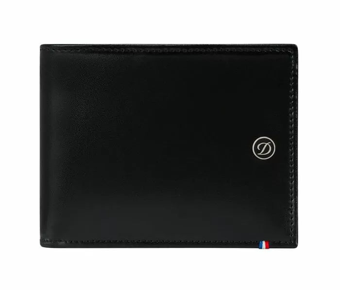 S.T. Dupont D wallet for men 6cc black leather