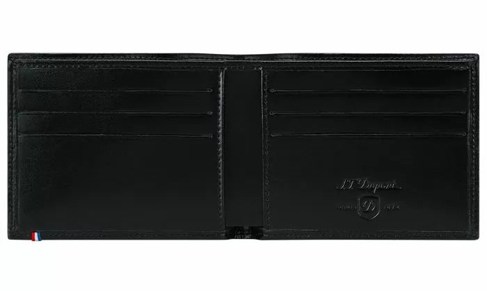 S.T. Dupont D wallet for men 6cc black leather