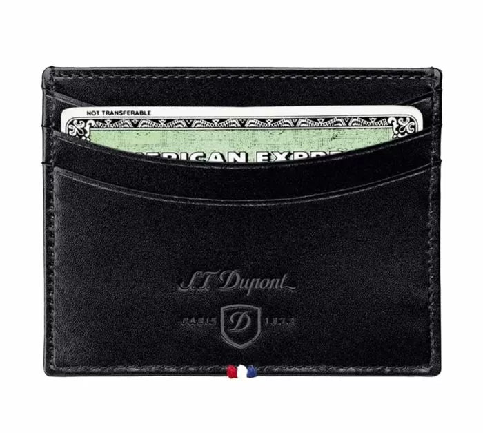 S.T. Dupont D card holder for men 6cc black leather