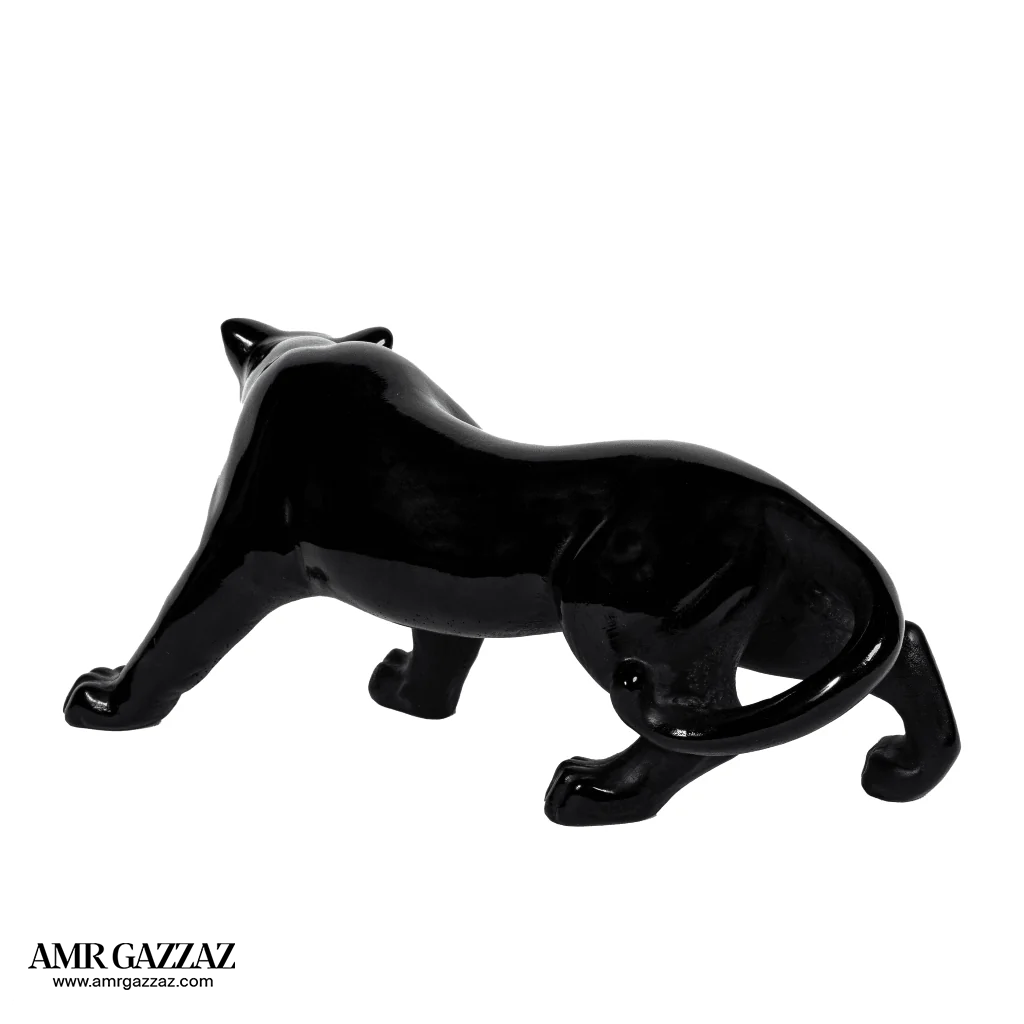 Daum Black Panther Pate de Verre Glass