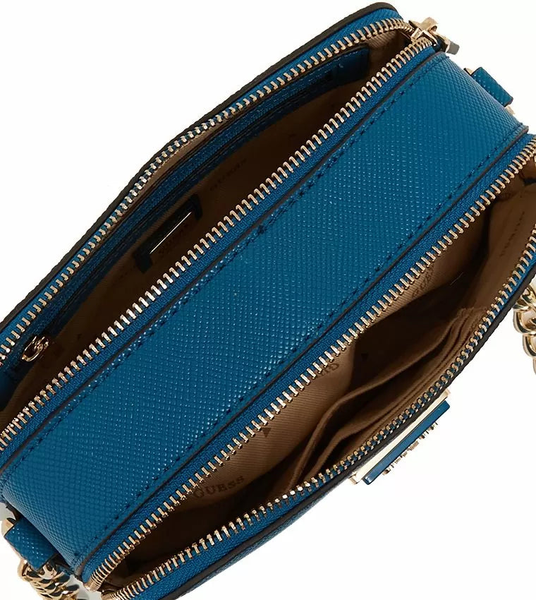 Guess Noelle Camera Crossbody Bag Blue