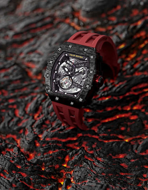 Load image into Gallery viewer, Elemental Series-Carbon Fiber Automatic Watch TB8208CF Passion Red
