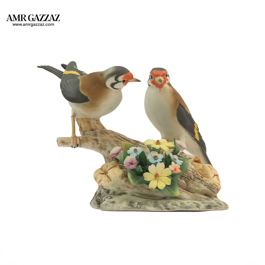Vintage napoli capidomente couple birds on branch