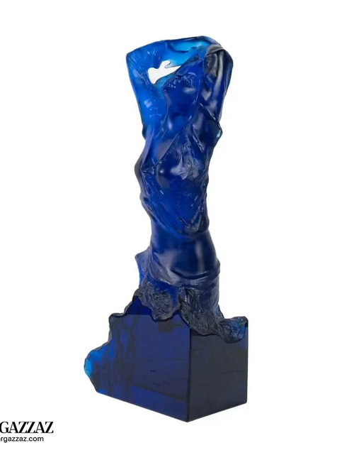 Load image into Gallery viewer, A PATE-DE-VERRE FEMALE GLASS SCULPTURE blue

