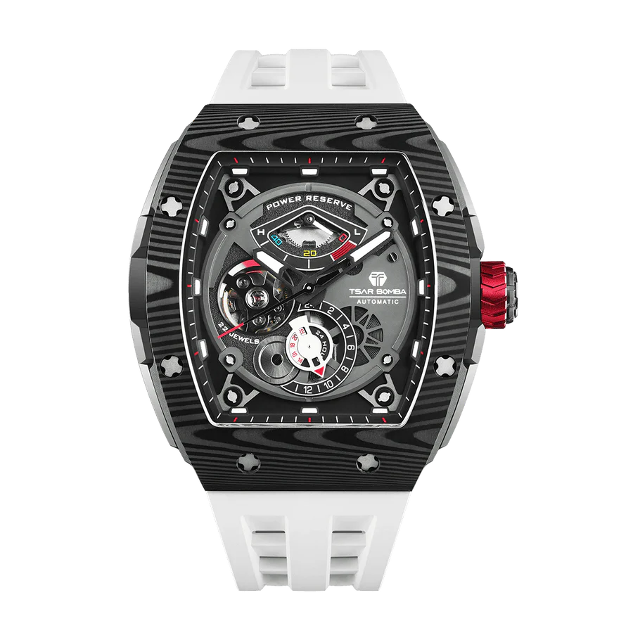 ساعة Elemental Series-Carbon Fiber أوتوماتيكية TB8210CF Elite White
