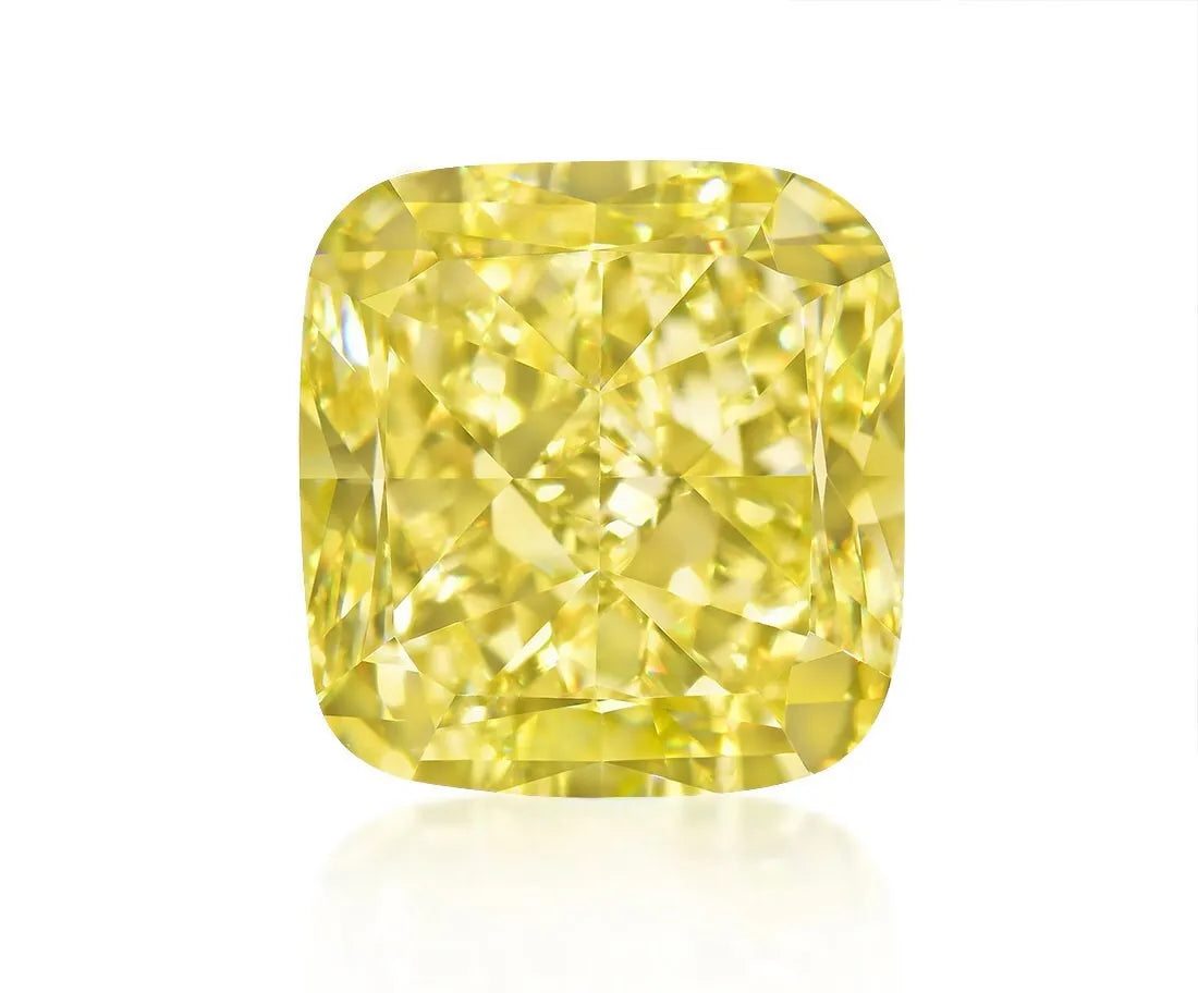 3.70ct Cushion Cut Fancy Intense Yellow Diamond - GIA Certified