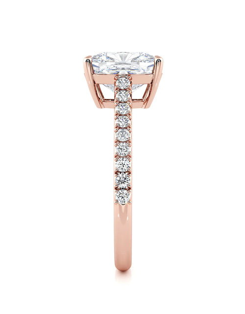 Load image into Gallery viewer, 2.50 CT Cushion Cut Diamond Engagement Ring in 18K Rose Gold
