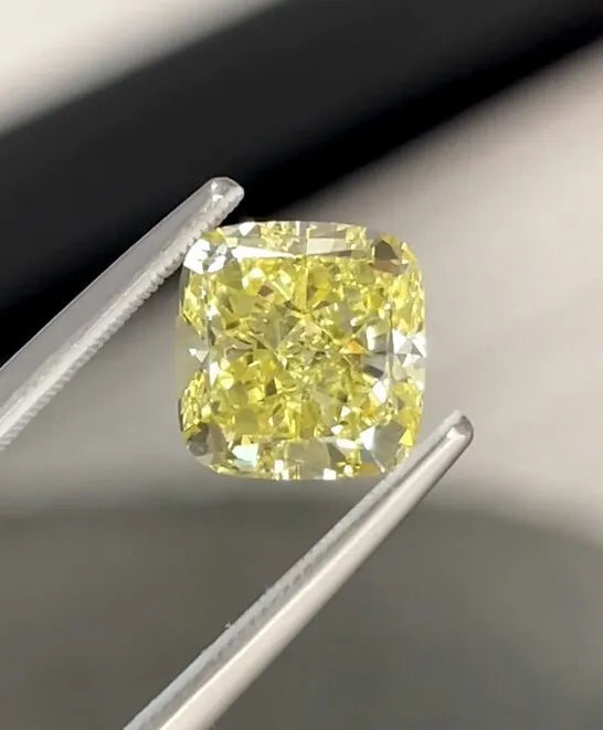 3.70ct Cushion Cut Fancy Intense Yellow Diamond - GIA Certified