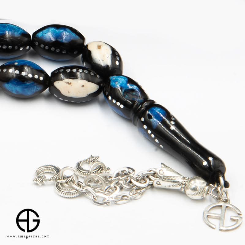 Kauk Prayer Beads, 12Mm, Inlaid With 'Labas'