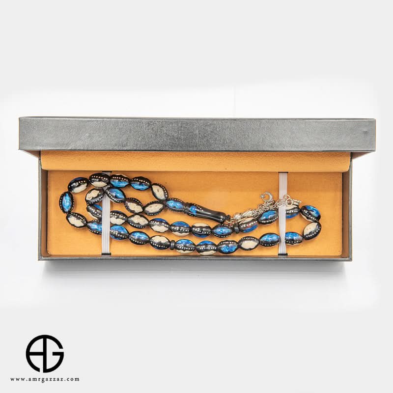 Kauk Prayer Beads, 12Mm, Inlaid With 'Labas'