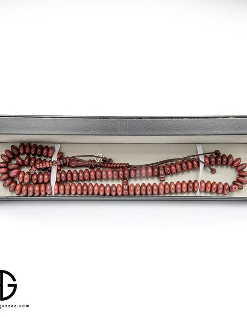 Load image into Gallery viewer, Kauk Stone Prayer Beads, 8Mm, Inlaid With Silver
