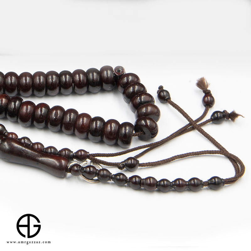 Dark Burgundy Kauk Prayer Beads, 99 Beads