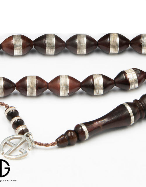 Load image into Gallery viewer, Kauk Prayer Beads Inlaid With Silver
