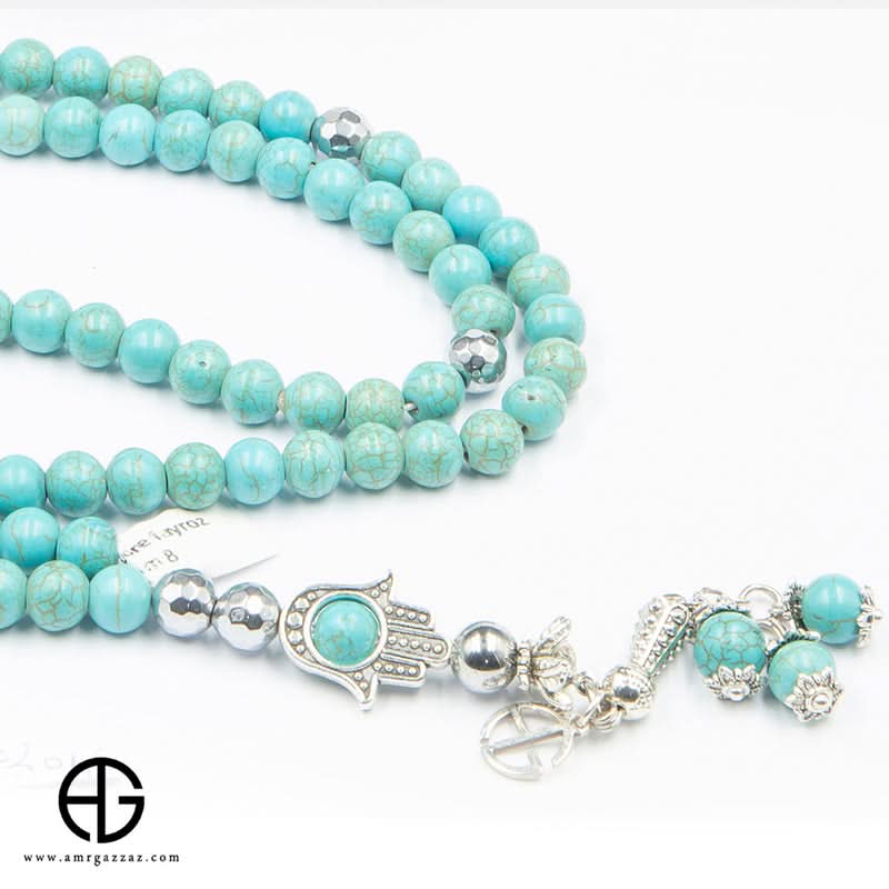 Turquoise Prayer Beads, 99 Beads, Size 8Mm