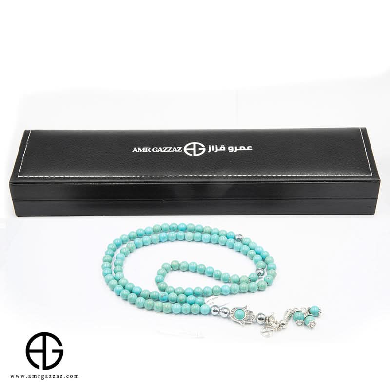 Turquoise Prayer Beads, 99 Beads, Size 8Mm