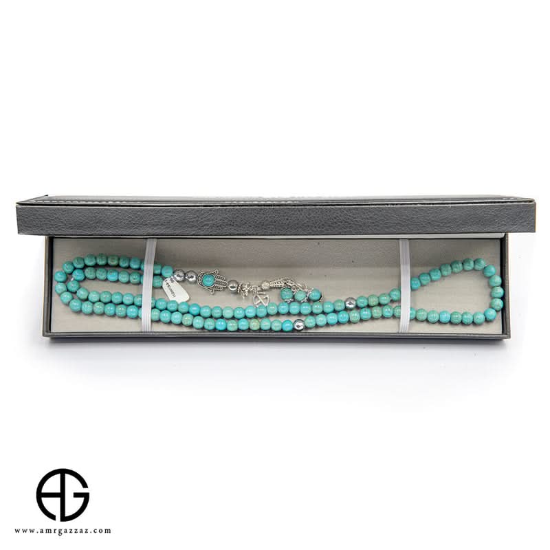 Turquoise Prayer Beads, 99 Beads, Size 8Mm