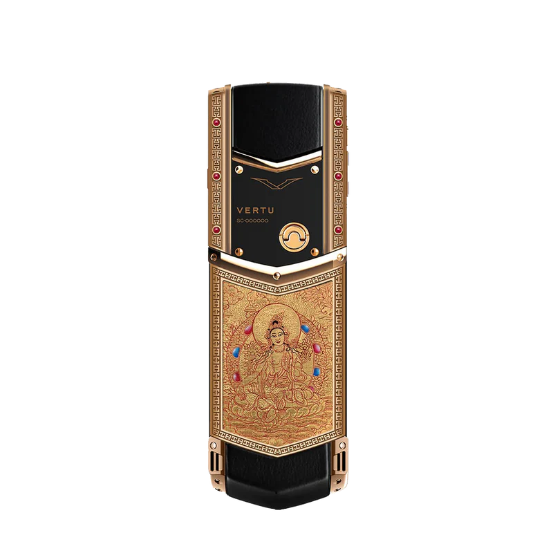 SIGNATURE V THANGKA BUDDHA PURE GOLD PHONE – JAMBHALA WHITE TARA