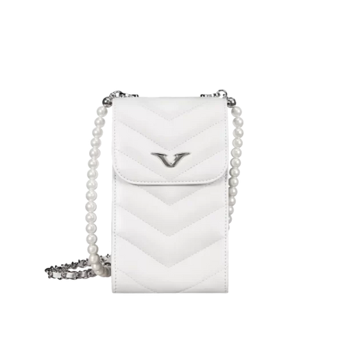 Load image into Gallery viewer, VERTU WHITE AND BLACK PEARL CHAIN BAG White
