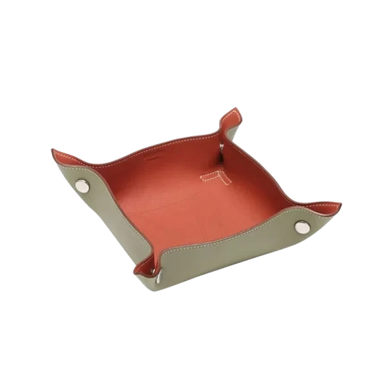 CALF LEATHER SERVING TRAY – ORGANGE & BLUE