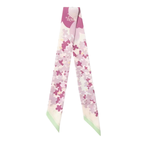 Load image into Gallery viewer, SEASON-DAIGO SIGNATURE FLORAL PRINT SILK SKINNY SCARF – CERISE
