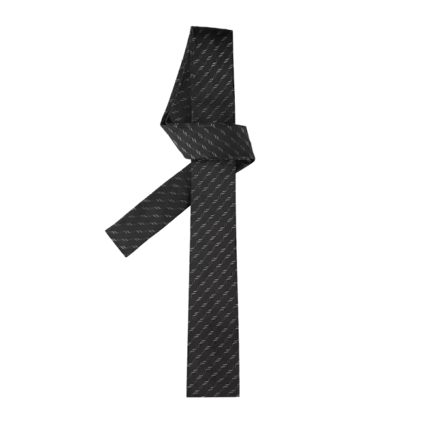 MONOGRAM SKINNY TIE FOR MEN – BLACK