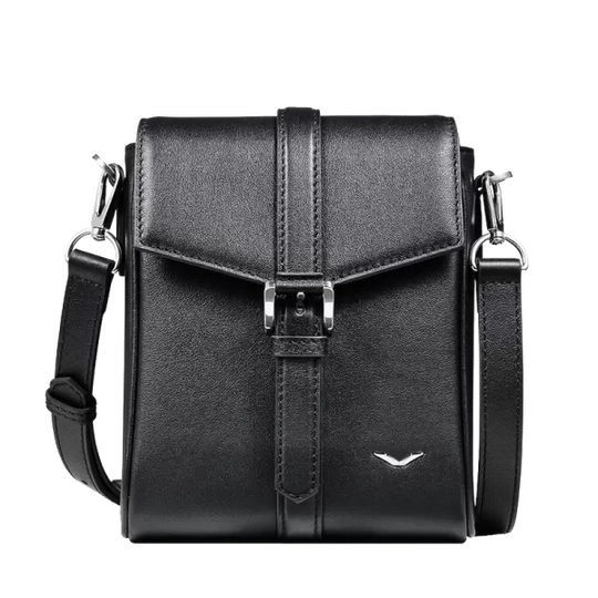 BUSINESS CROSSBODY LEATHER MINI COURIER & MESSENGER BAG FOR MEN – BLACK