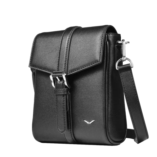 BUSINESS CROSSBODY LEATHER MINI COURIER & MESSENGER BAG FOR MEN – BLACK