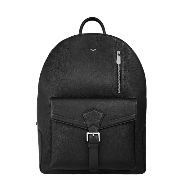 LEATHER ANTI THEFT FINGERPRINT LOCK BACKPACK – BLACK