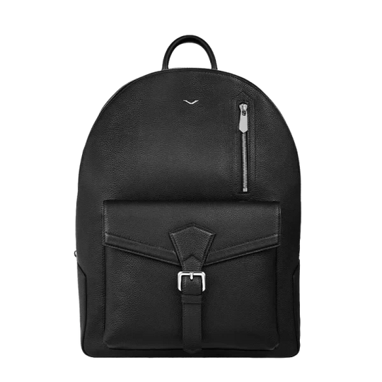 LEATHER ANTI THEFT FINGERPRINT LOCK BACKPACK – BLACK
