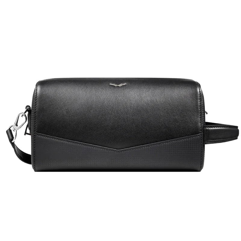 BLACK CROSSBODY LEATHER BAG – MEN & WOMEN