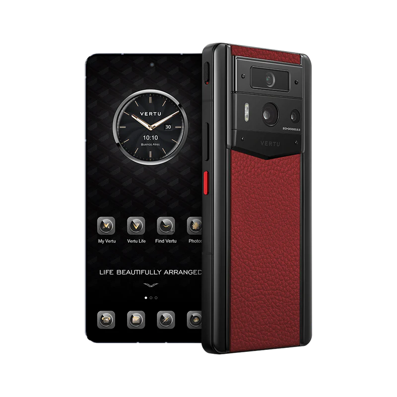 METAVERTU 2 CALFSKIN WEB3 AI PHONE – RASPBERRY RED