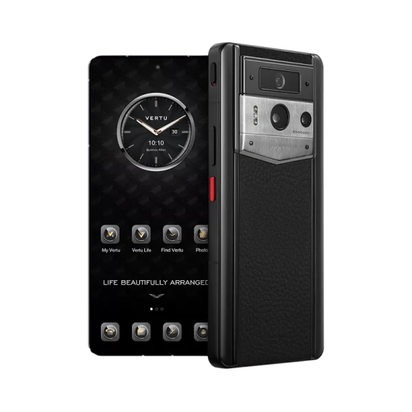 METAVERTU 2 CALFSKIN WEB3 AI PHONE – JADE BLACK(SILVER CASE)