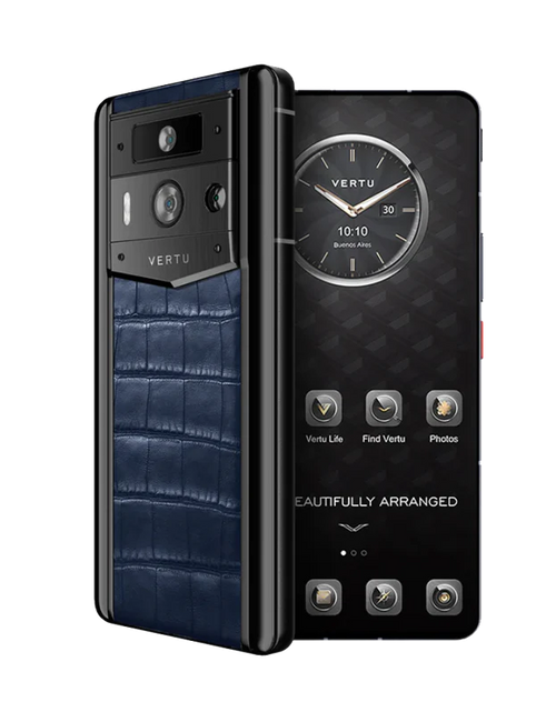 Load image into Gallery viewer, METAVERTU 2 ALLIGATOR SKIN WEB3 AI PHONE – BLUE
