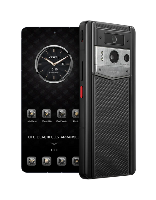 Load image into Gallery viewer, METAVERTU 2 CARBON FIBER WEB3 AI PHONE -BLACK (SILVER CASE)
