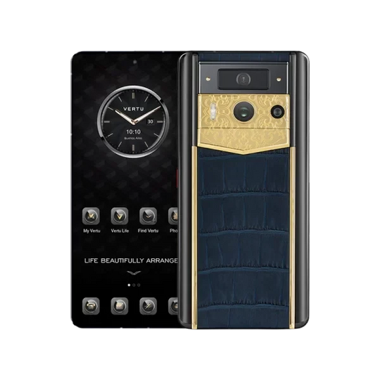 METAVERTU 2 LUXURY CUSTOM-MADE LOTUS MEMORY WITH ALLIGATOR SKIN WEB3 AI PHONE – NAVY BLUE