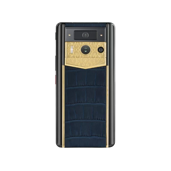 METAVERTU 2 LUXURY CUSTOM-MADE LOTUS MEMORY WITH ALLIGATOR SKIN WEB3 AI PHONE – NAVY BLUE