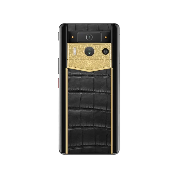 METAVERTU 2 LUXURY CUSTOM-MADE LOTUS CLUSTER WITH ALLIGATOR SKIN WEB3 AI PHONE – BLACK