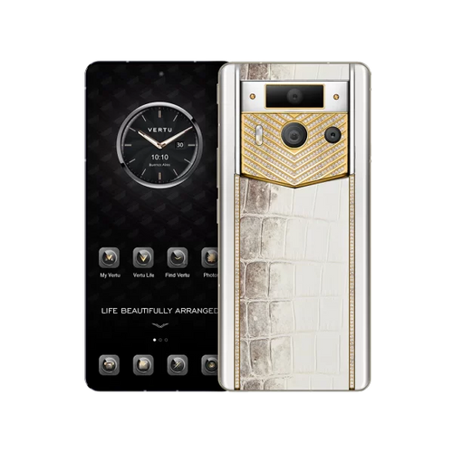 Load image into Gallery viewer, METAVERTU 2 CUSTOMIZED HIMALAYA ALLIGATOR SKIN WEB3 AI PHONE – WHITE
