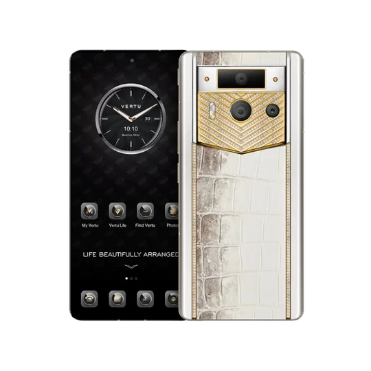 METAVERTU 2 CUSTOMIZED HIMALAYA ALLIGATOR SKIN WEB3 AI PHONE – WHITE