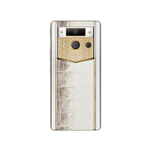 Load image into Gallery viewer, METAVERTU 2 CUSTOMIZED HIMALAYA ALLIGATOR SKIN WEB3 AI PHONE – WHITE
