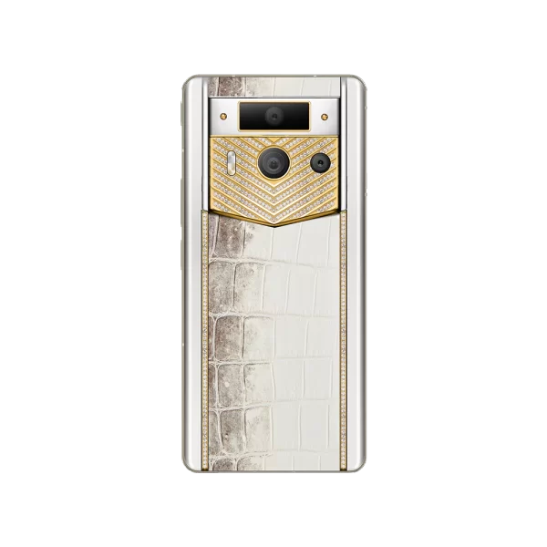 METAVERTU 2 CUSTOMIZED HIMALAYA ALLIGATOR SKIN WEB3 AI PHONE – WHITE